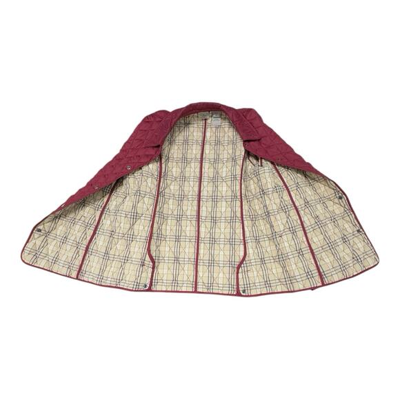 LL Bean Quilted Riding Jacket Women's Large Regular Plaid Lining Snap Closure - Picture 2 of 12